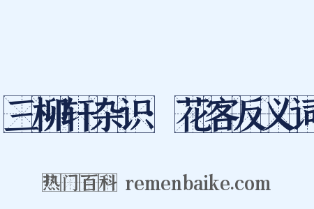 三柳轩杂识·花客反义词是什么意思的图片